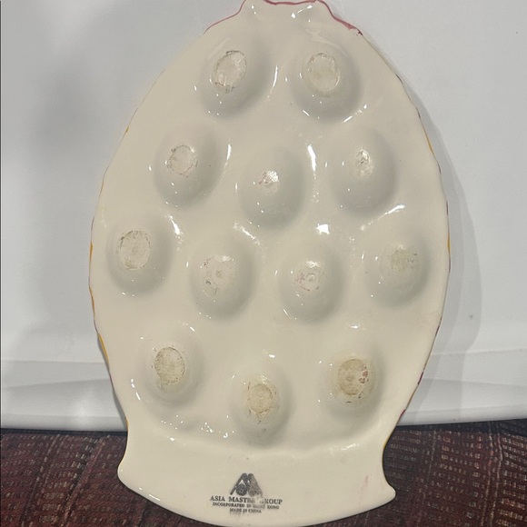 Easter Vintage Colorful Egg-Shaped deviled egg plate - Picture 3 of 3